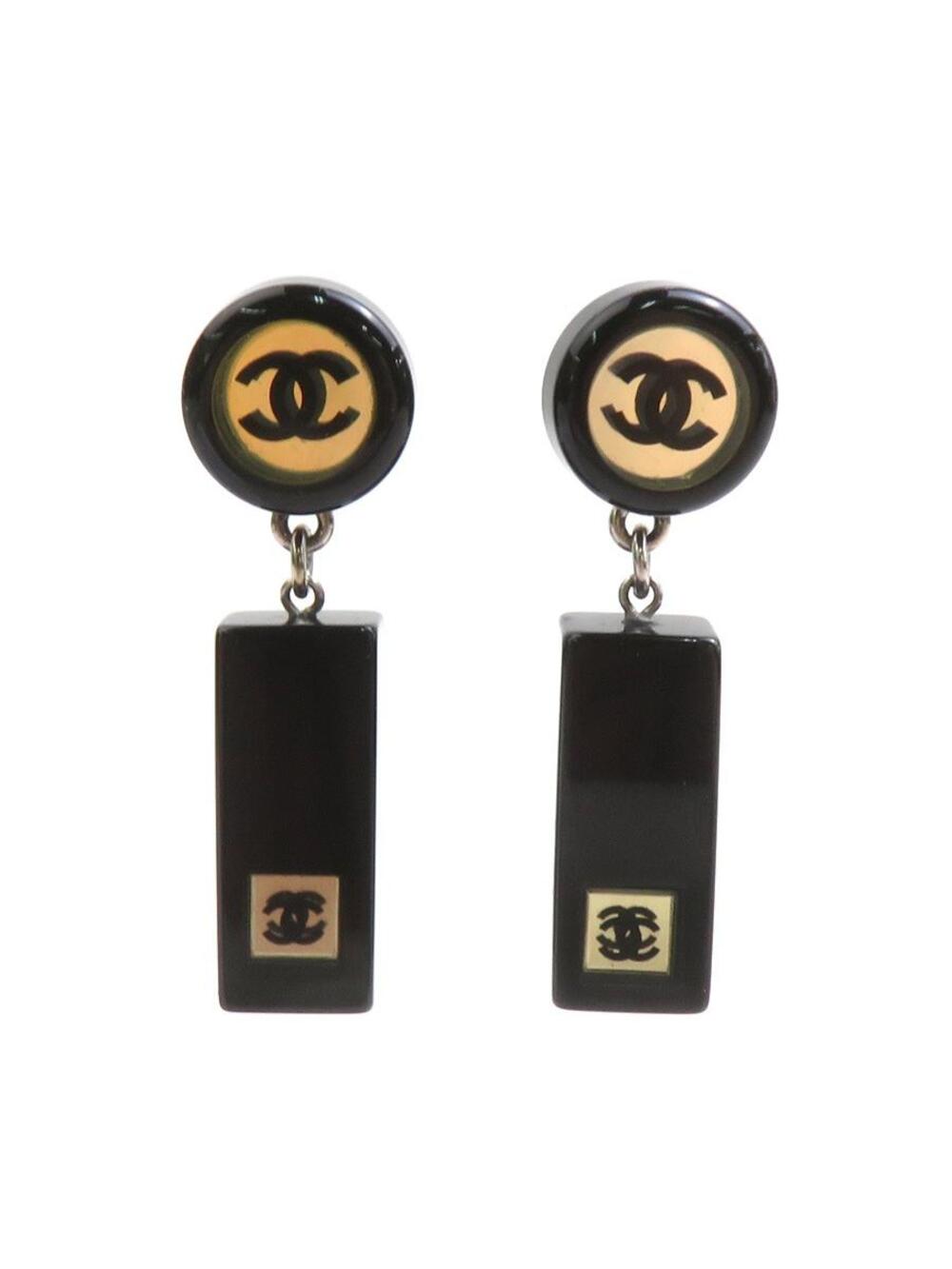 Auth Chanel Cc Logo Pierce Earrings #339539C38B